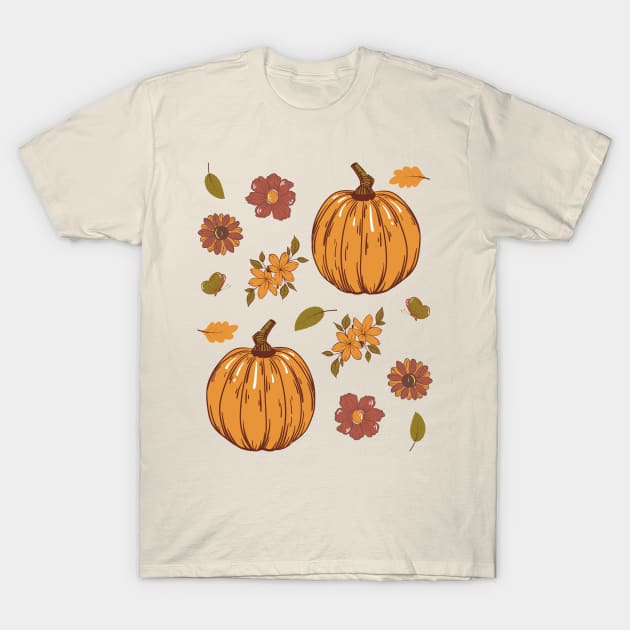 Vintage Cottagecore Autumn Pumpkin Aesthetic T-Shirt by Souls.Print